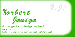 norbert janiga business card